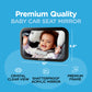 Leo&Ella Small Baby Car Mirror, Extra Wide View of Baby in Rear-Facing Carseat
