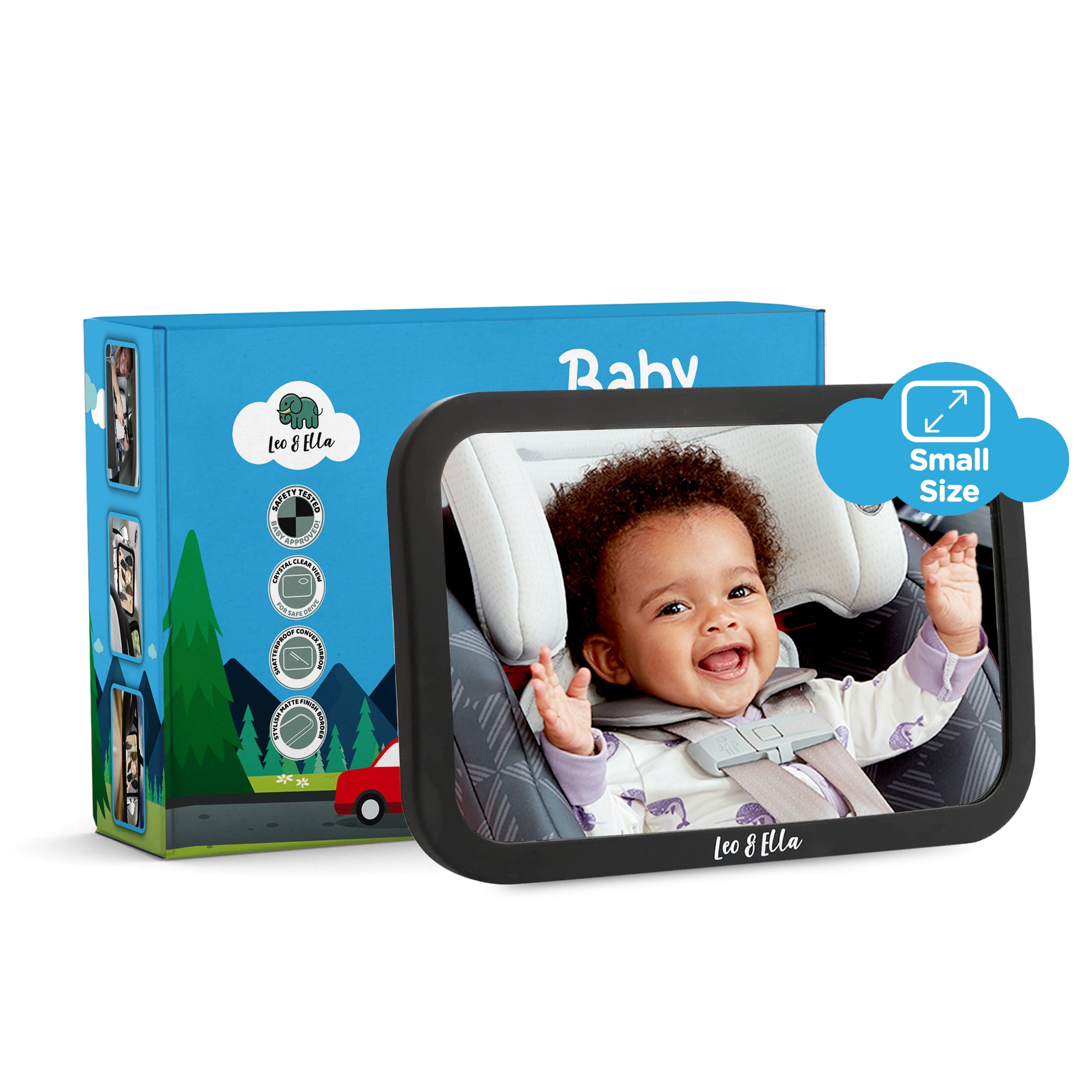 Leo&Ella Large Baby Car Mirror Safety First, Certified Crash Tested