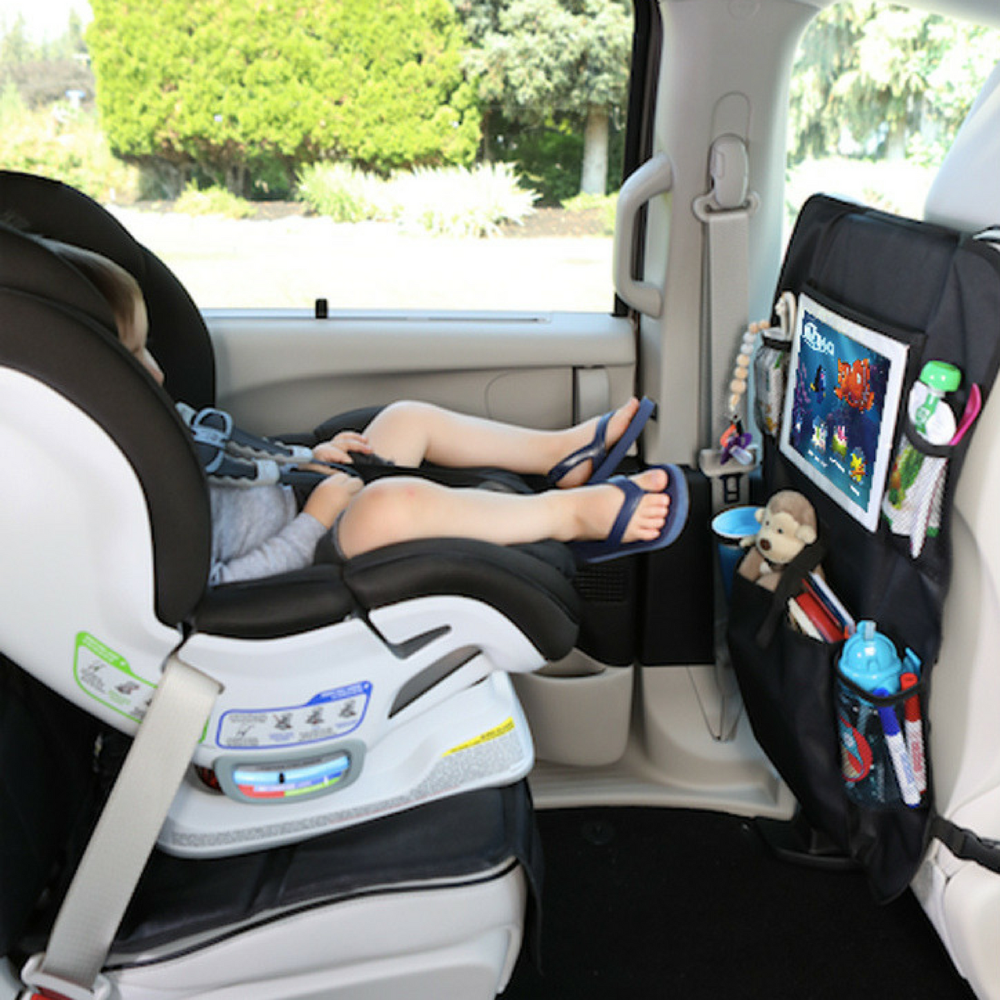 Leo&Ella Car seat Protector + Backseat Organizer w/ Tablet Holder